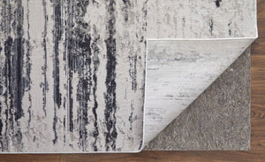 HomeRoots 5' Gray Ivory Taupe Abstract Area Rug - Contemporary Power Loomed Design for Stylish Living Spaces 10' X 13' 565738