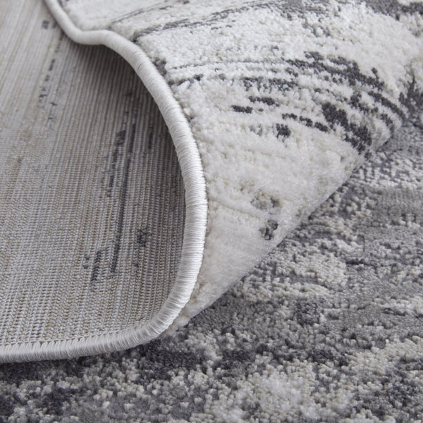 HomeRoots 5' Gray Ivory Taupe Abstract Area Rug - Contemporary Power Loomed Design for Stylish Living Spaces 10' X 13' 565738