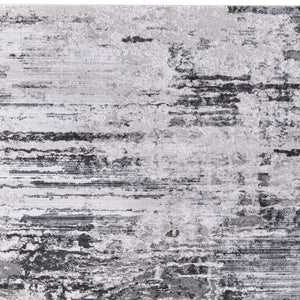 HomeRoots 5' Gray Ivory Taupe Abstract Area Rug - Contemporary Power Loomed Design for Stylish Living Spaces 10' X 13' 565738