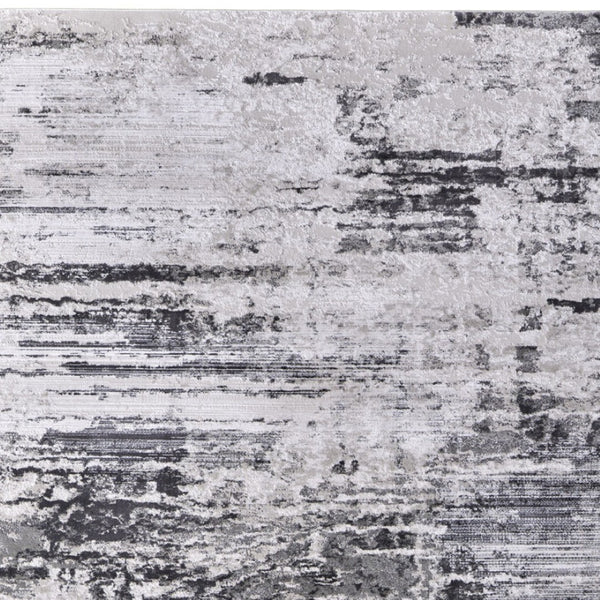 HomeRoots 5' Gray Ivory Taupe Abstract Area Rug - Contemporary Power Loomed Design for Stylish Living Spaces 10' X 13' 565738