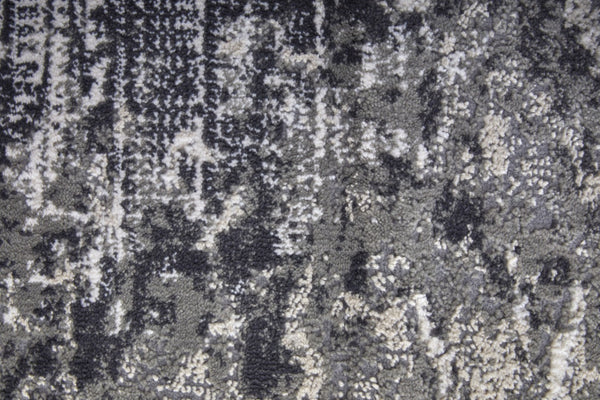HomeRoots 5' Gray Ivory Taupe Abstract Area Rug - Contemporary Power Loomed Design for Stylish Living Spaces 8' Runner 565739