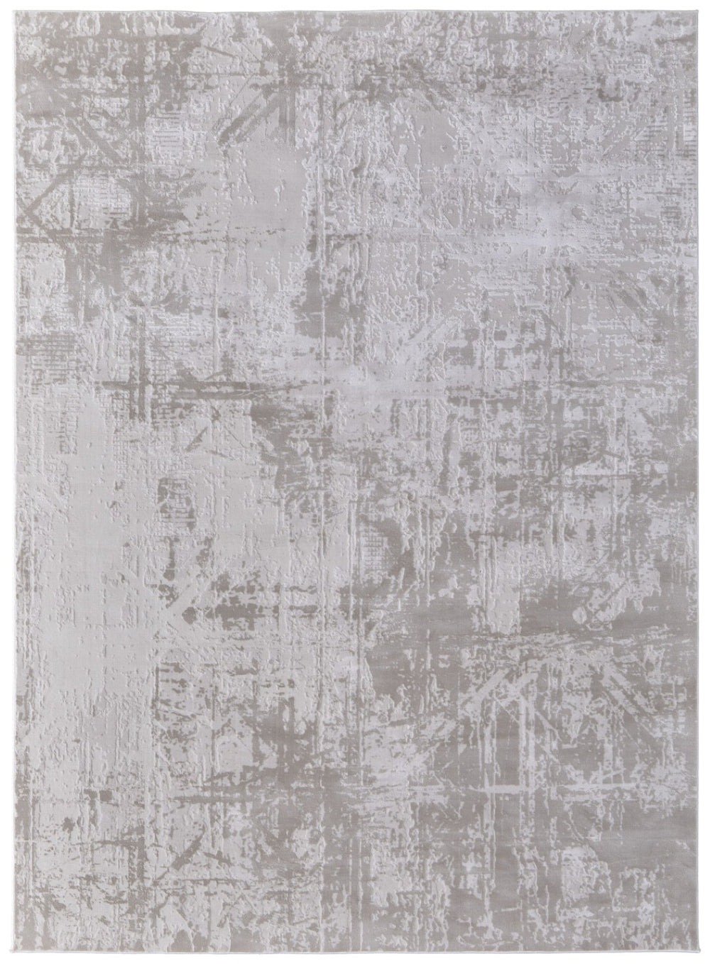 HomeRoots 5' Taupe and Silver Abstract Distressed Area Rug – Glamorous, Durable Design for Modern Interiors 5' X 8' 565740