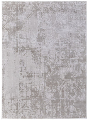 HomeRoots 5' Taupe and Silver Abstract Distressed Area Rug – Glamorous, Durable Design for Modern Interiors 5' X 8' 565740