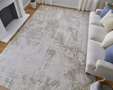 Homeroots 5' X 8' Taupe And Ivory Abstract Power Loom Worn Faded Area Rug Ivory Polypropylene 565740