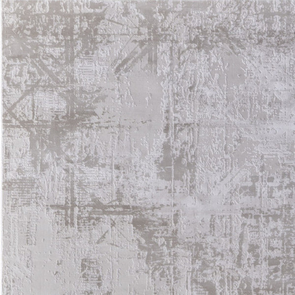 HomeRoots 5' Taupe and Silver Abstract Distressed Area Rug – Glamorous, Durable Design for Modern Interiors 5' X 8' 565740