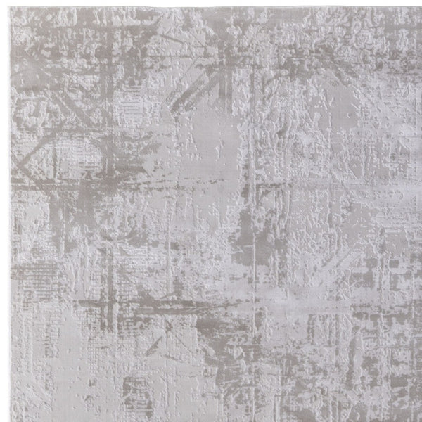 HomeRoots 5' Taupe and Silver Abstract Distressed Area Rug – Glamorous, Durable Design for Modern Interiors 10' X 13' 565742