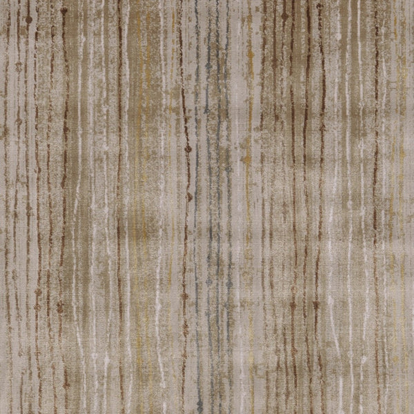 HomeRoots 10' Brown and Tan Striped Power Loom Area Rug - Durable, Stain-Resistant Design for Stylish Homes 10' X 13' 565750