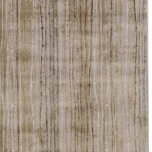 HomeRoots 10' Brown and Tan Striped Power Loom Area Rug - Durable, Stain-Resistant Design for Stylish Homes 10' X 13' 565750
