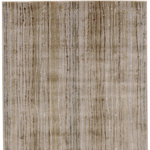 HomeRoots 10' Brown and Tan Striped Power Loom Area Rug - Durable, Stain-Resistant Design for Stylish Homes 10' X 13' 565750