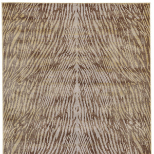 Homeroots 8' X 11' Brown And Tan Animal Print Power Loom Area Rug Brown Polypropylene 565751