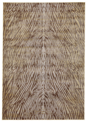 Homeroots 10' X 13' Brown And Tan Animal Print Power Loom Area Rug Brown Polypropylene 565752