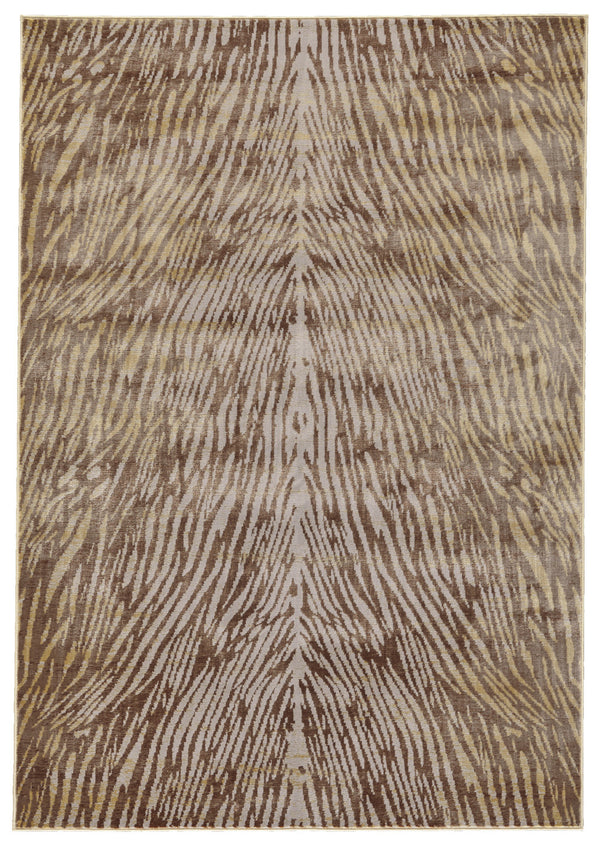 Homeroots 10' X 13' Brown And Tan Animal Print Power Loom Area Rug Brown Polypropylene 565752