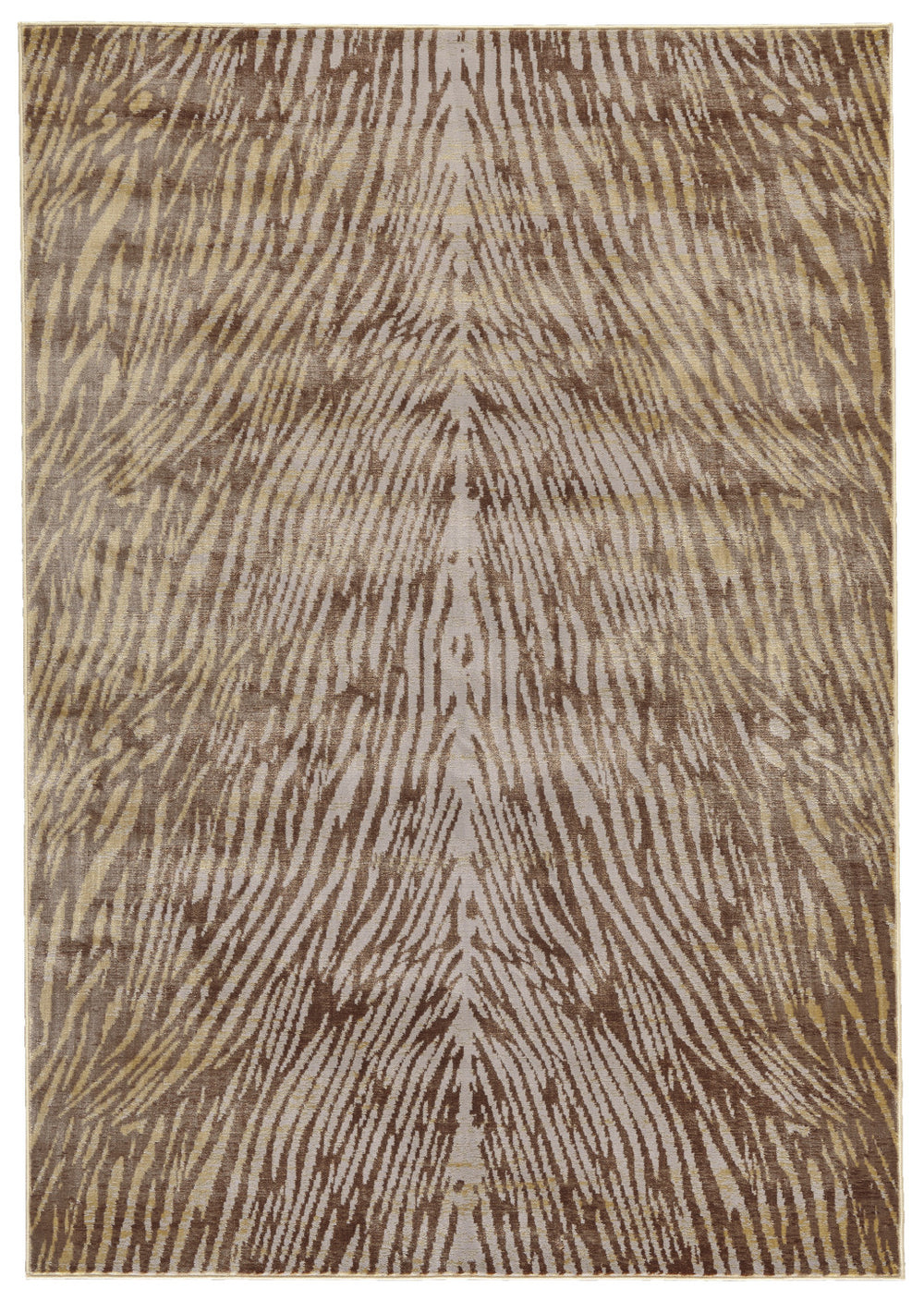 Homeroots 10' X 13' Brown And Tan Animal Print Power Loom Area Rug Brown Polypropylene 565752