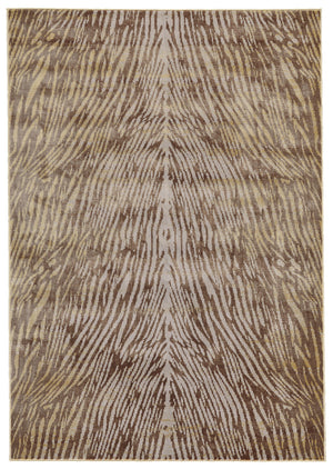 Homeroots 10' X 13' Brown And Tan Animal Print Power Loom Area Rug Brown Polypropylene 565752
