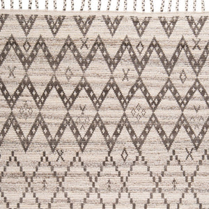 HomeRoots 8' Taupe and Ivory Wool Geometric Hand-Knotted Area Rug - Timeless Style for Every Room Decor 8' X 12' 565753