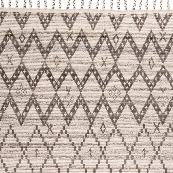 HomeRoots 8' Taupe and Ivory Wool Geometric Hand-Knotted Area Rug - Timeless Style for Every Room Decor 8' X 12' 565753