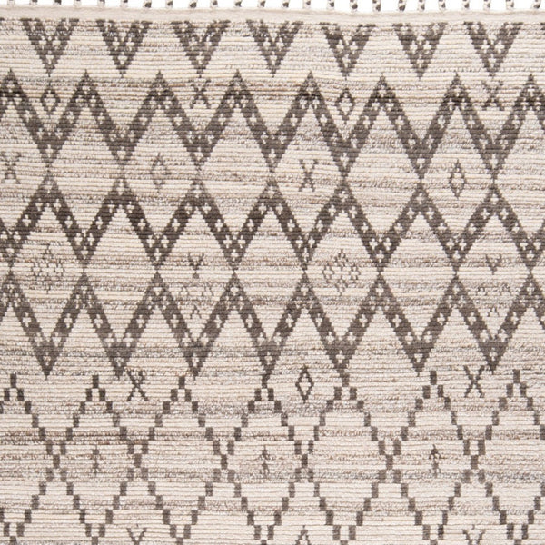 HomeRoots 8' Taupe and Ivory Wool Geometric Hand-Knotted Area Rug - Timeless Style for Every Room Decor 9' X 13' 565754