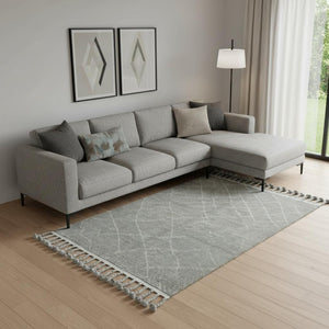 HomeRoots 6' X 9' Green Wool Hand-Knotted Area Rug - Unique Geometric Design, Stain-Resistant, Artisan Made 565756