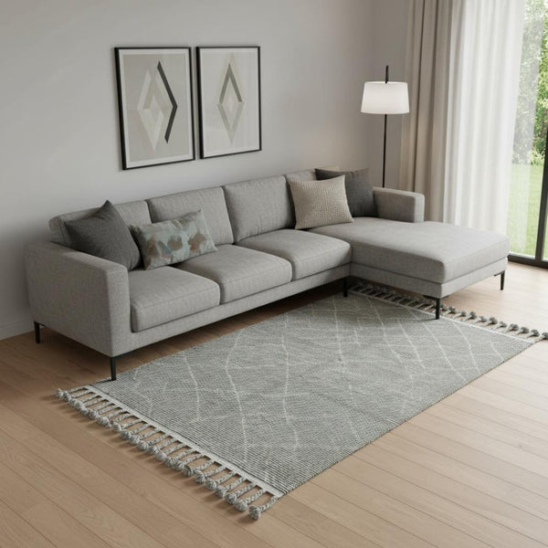 HomeRoots 6' X 9' Green Wool Hand-Knotted Area Rug - Unique Geometric Design, Stain-Resistant, Artisan Made 565756