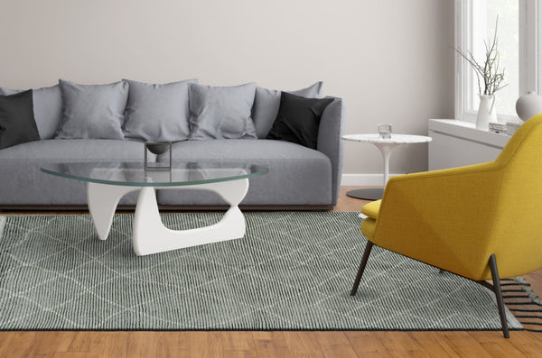 HomeRoots 8' X 12' Green Wool Geometric Hand-Knotted Area Rug - Soft, Durable, Stain-Resistant Design for Style 565758
