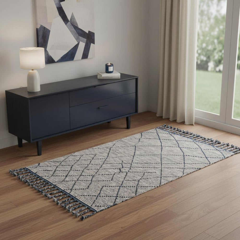 HomeRoots 4' X 6' Taupe Wool Area Rug – Hand-Knotted Geometric Design for Stylish Comfort in Any Room 565761