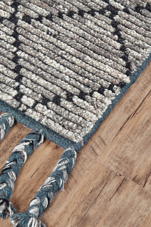 HomeRoots 6' X 9' Taupe Wool Area Rug – Hand-Knotted Geometric Design, Durable & Stylish for Modern Homes 565762