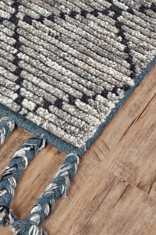 HomeRoots 6' X 9' Taupe Wool Area Rug – Hand-Knotted Geometric Design, Durable & Stylish for Modern Homes 565762