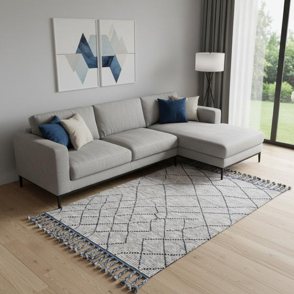 HomeRoots 8' X 12' Taupe Wool Geometric Hand-Knotted Area Rug - Timeless Style & Easy Care for Any Space 565763
