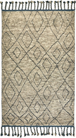 HomeRoots 4' Hand-Knotted Gray Wool Geometric Area Rug - Modern Style, Soft & Stain-Resistant for Family Homes 565764