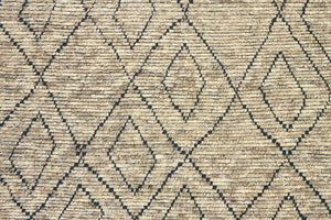 HomeRoots 4' Hand-Knotted Gray Wool Geometric Area Rug - Modern Style, Soft & Stain-Resistant for Family Homes 565764
