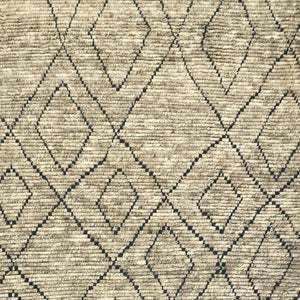 HomeRoots 6' X 9' Gray Wool Area Rug - Hand-Knotted Geometric Design, Stain-Resistant & Durable for Family Homes 565765