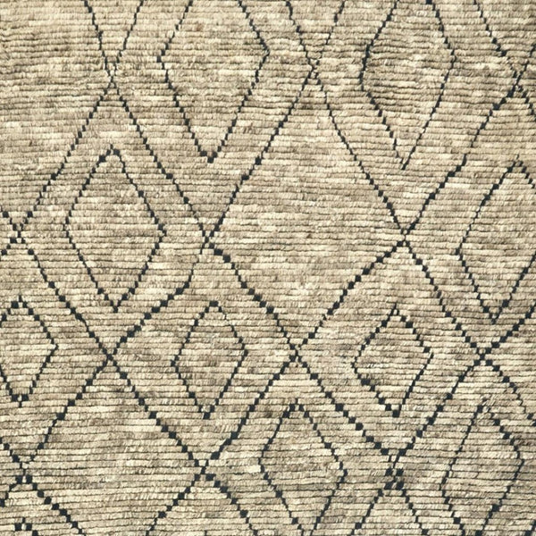 HomeRoots 6' X 9' Gray Wool Area Rug - Hand-Knotted Geometric Design, Stain-Resistant & Durable for Family Homes 565765