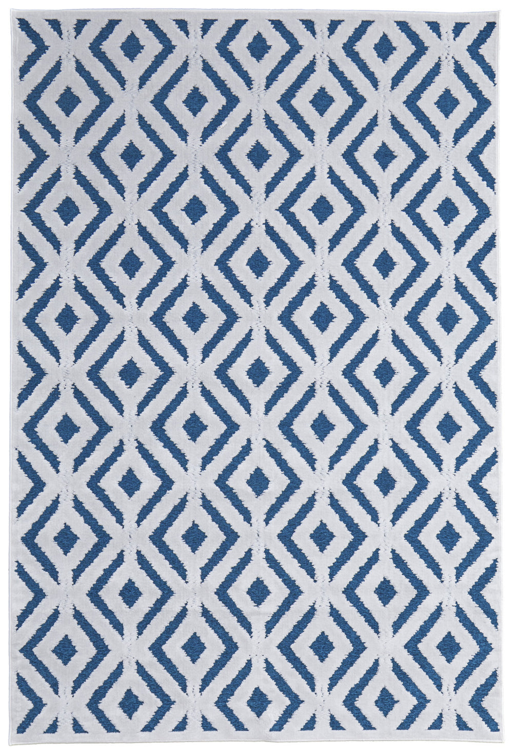 Homeroots 5' X 8' Blue And White Power Loom Area Rug Blue Viscose 565768