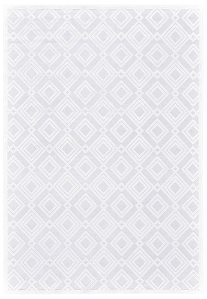 Homeroots 5' X 8' White Geometric Power Loom Area Rug White Viscose 565769