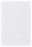 Homeroots 5' X 8' White Geometric Power Loom Area Rug White Viscose 565769