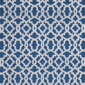 Homeroots 5' X 8' Blue And White Geometric Power Loom Area Rug Blue Viscose 565773