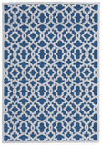 Homeroots 5' X 8' Blue And White Geometric Power Loom Area Rug Blue Viscose 565773