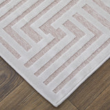 Homeroots 5' X 8' White And Pink Geometric Power Loom Area Rug Pink Viscose 565774