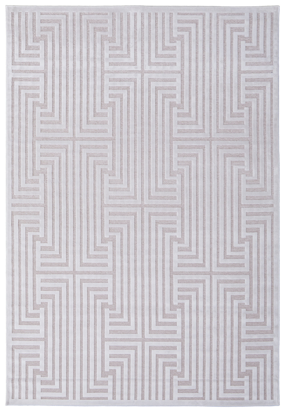 Homeroots 5' X 8' White And Pink Geometric Power Loom Area Rug Pink Viscose 565774