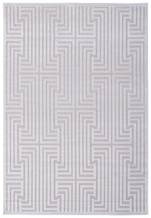 Homeroots 5' X 8' White And Pink Geometric Power Loom Area Rug Pink Viscose 565774