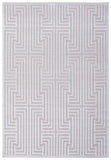 Homeroots 5' X 8' White And Pink Geometric Power Loom Area Rug Pink Viscose 565774