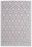 Homeroots 5' X 8' White And Pink Geometric Power Loom Area Rug Pink Viscose 565775