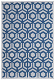 Homeroots 5' X 8' Blue And White Geometric Power Loom Area Rug Blue Viscose 565776