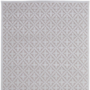 Homeroots 5' X 8' Pink And White Geometric Power Loom Area Rug Pink Viscose 565777