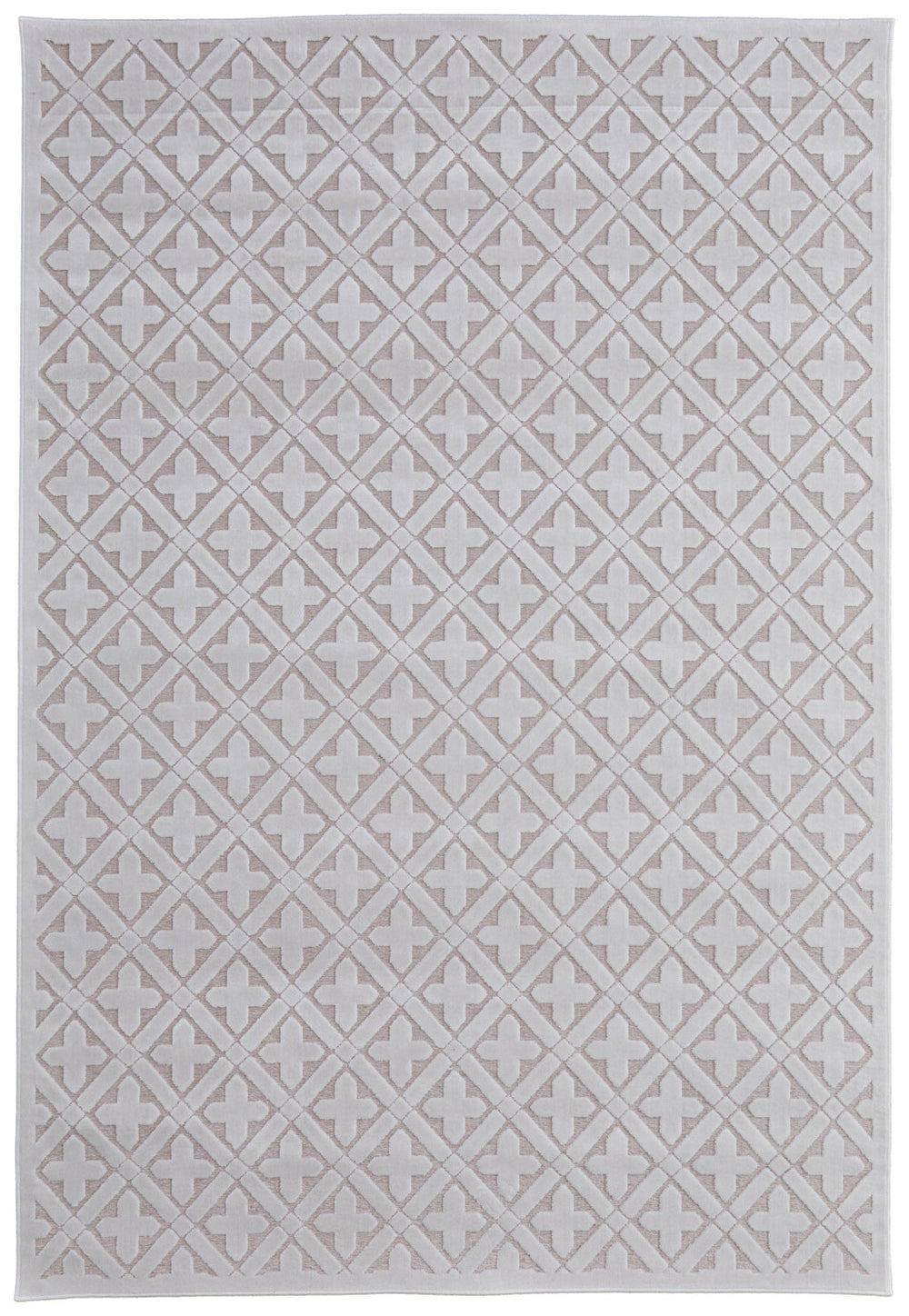 Homeroots 5' X 8' Pink And White Geometric Power Loom Area Rug Pink Viscose 565777