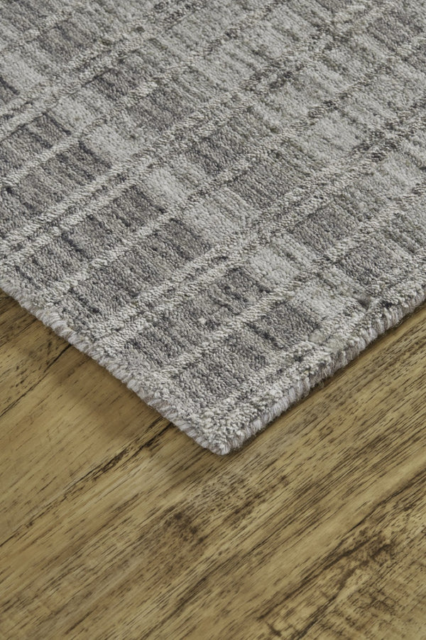 HomeRoots 4' Hand Woven Ivory Geometric Area Rug - Artisan Crafted Wool Blend for Modern Home Decor Accent 7' X 9' 565781