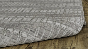 HomeRoots 4' Hand Woven Ivory Geometric Area Rug - Artisan Crafted Wool Blend for Modern Home Decor Accent 7' X 9' 565781