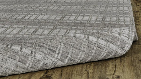 HomeRoots 4' Hand Woven Ivory Geometric Area Rug - Artisan Crafted Wool Blend for Modern Home Decor Accent 7' X 9' 565781