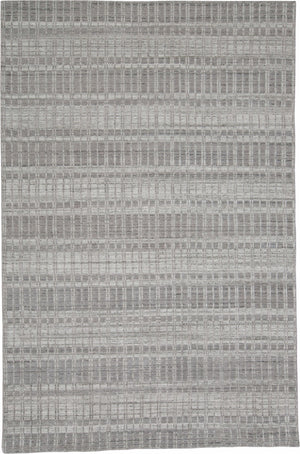 HomeRoots 4' Hand Woven Ivory Geometric Area Rug - Artisan Crafted Wool Blend for Modern Home Decor Accent 7' X 9' 565781