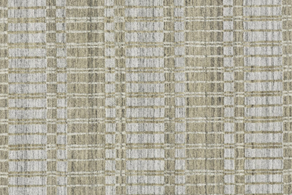 HomeRoots 4' Hand Woven Ivory Geometric Area Rug - Artisan Crafted Wool Blend for Modern Home Decor Accent Gray 565782